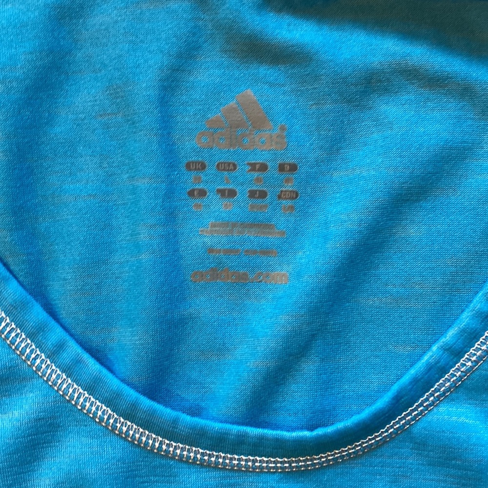 Adidas Blue and Turquoise Size Large Workout Top Bundle of 2 - Picture 7 of 9